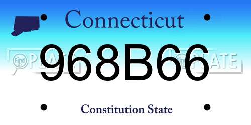 968B66 Connecticut License Plate