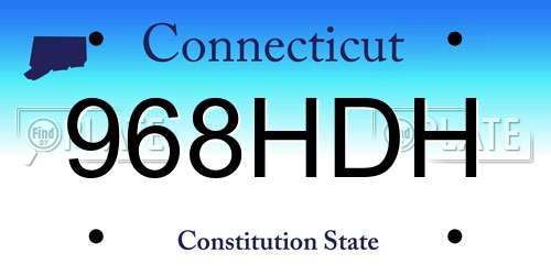 968HDH Connecticut License Plate