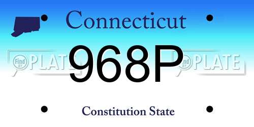 968P Connecticut License Plate