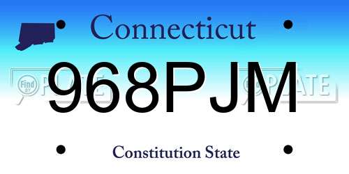 968PJM Connecticut License Plate