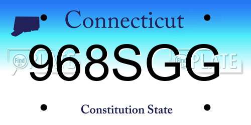 968SGG Connecticut License Plate