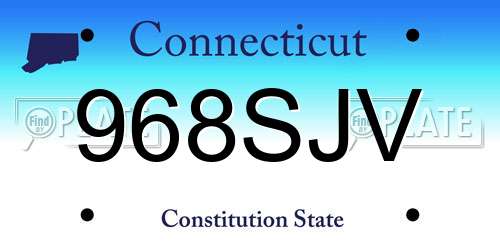 968SJV Connecticut License Plate