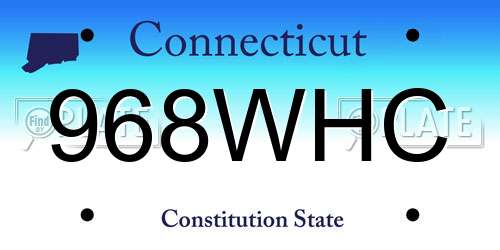 968WHC Connecticut License Plate