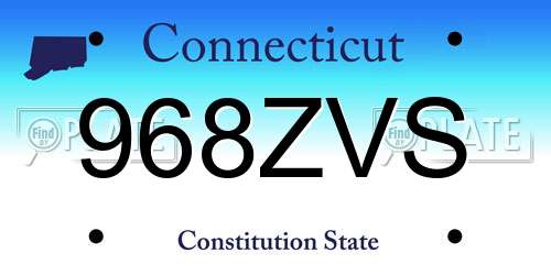968ZVS Connecticut License Plate