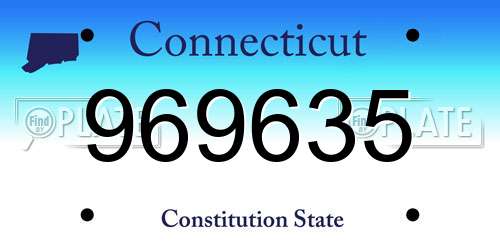 969635 Connecticut License Plate