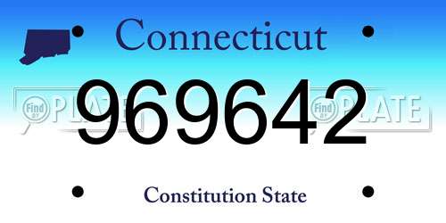 969642 Connecticut License Plate