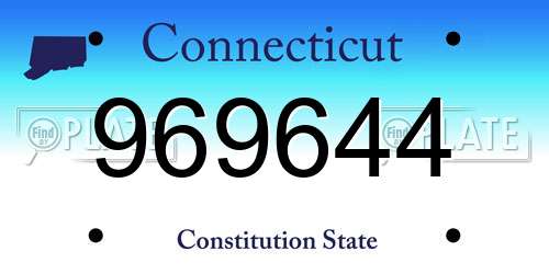 969644 Connecticut License Plate