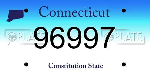96997 Connecticut License Plate