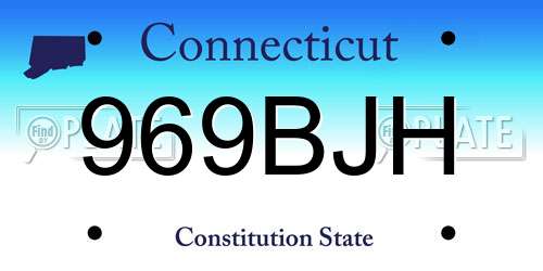 969BJH Connecticut License Plate