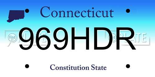 969HDR Connecticut License Plate