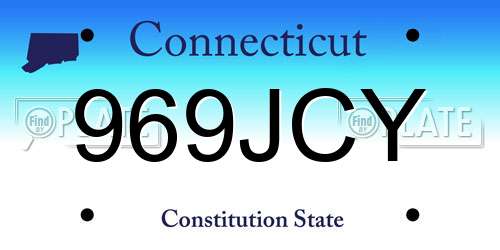 969JCY Connecticut License Plate