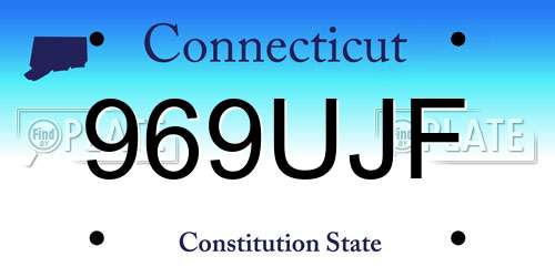 969UJF Connecticut License Plate