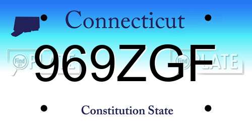 969ZGF Connecticut License Plate