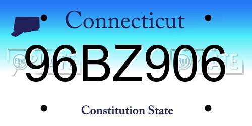 96BZ906 Connecticut License Plate