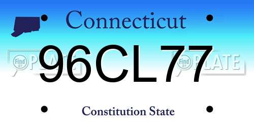 96CL77 Connecticut License Plate