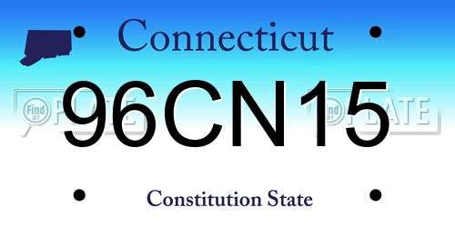 96CN15 Connecticut License Plate