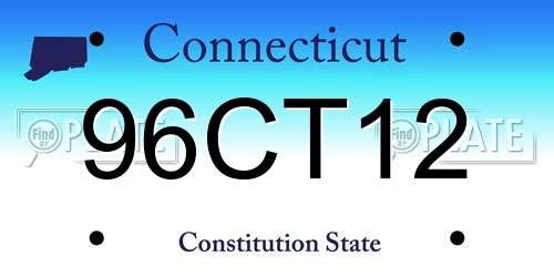 96CT12 Connecticut License Plate