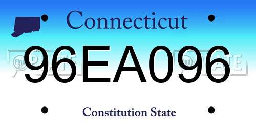 96EA096 Connecticut License Plate