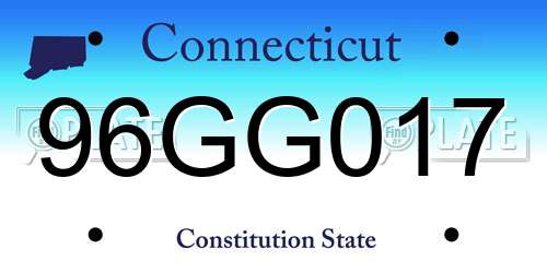 96GG017 Connecticut License Plate
