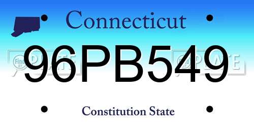96PB549 Connecticut License Plate