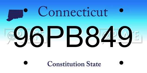 96PB849 Connecticut License Plate