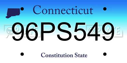 96PS549 Connecticut License Plate