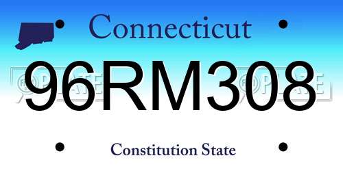 96RM308 Connecticut License Plate