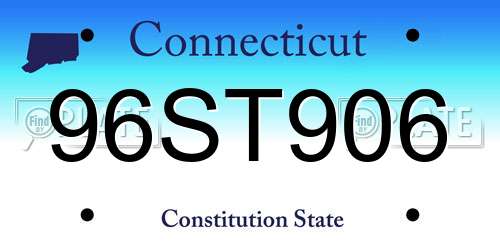 96ST906 Connecticut License Plate