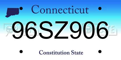 96SZ906 Connecticut License Plate