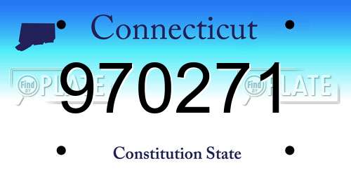 970271 Connecticut License Plate