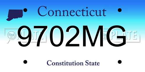 9702MG Connecticut License Plate