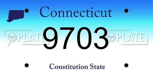 9703 Connecticut License Plate