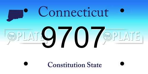 9707 Connecticut License Plate