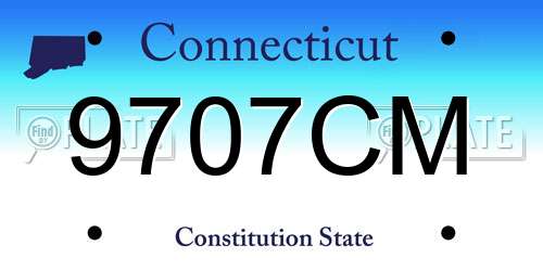 9707CM Connecticut License Plate
