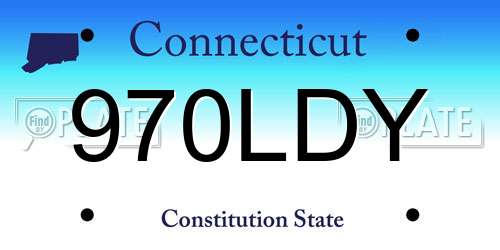 970LDY Connecticut License Plate
