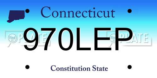 970LEP Connecticut License Plate