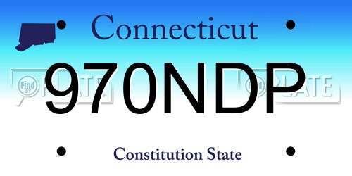 970NDP Connecticut License Plate