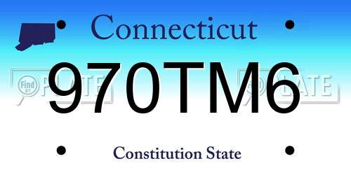 970TM6 Connecticut License Plate