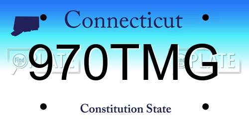 970TMG Connecticut License Plate