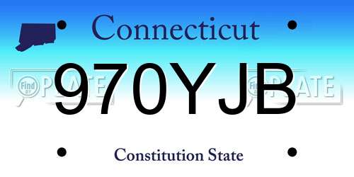 970YJB Connecticut License Plate