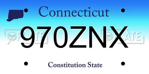 970ZNX Connecticut License Plate
