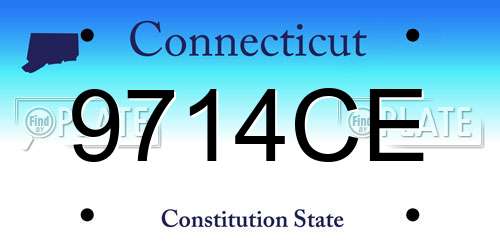 9714CE Connecticut License Plate