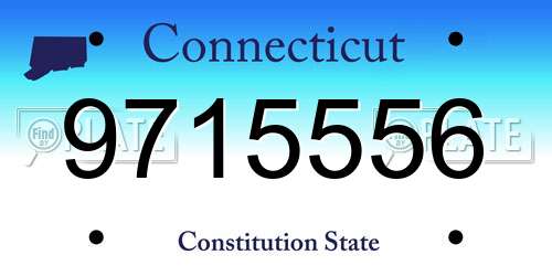 9715556 Connecticut License Plate