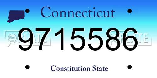 9715586 Connecticut License Plate