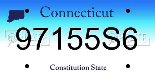 97155S6 Connecticut License Plate