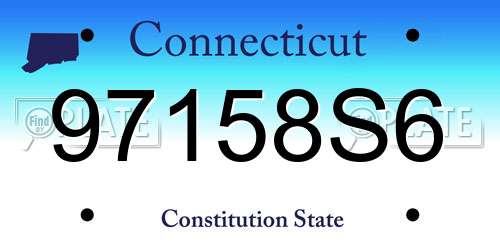 97158S6 Connecticut License Plate