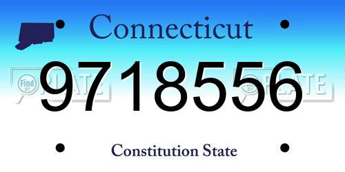 9718556 Connecticut License Plate