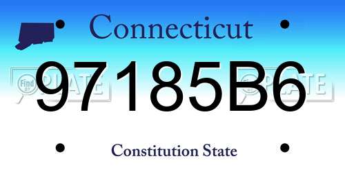 97185B6 Connecticut License Plate