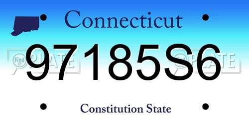 97185S6 Connecticut License Plate