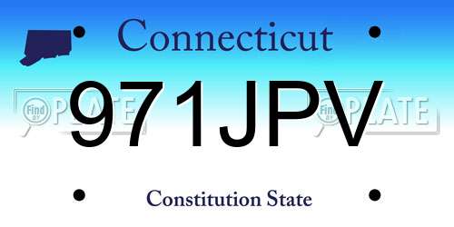 971JPV Connecticut License Plate